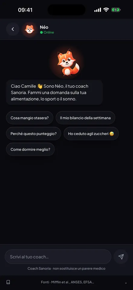 Schermata: Il tuo coach
