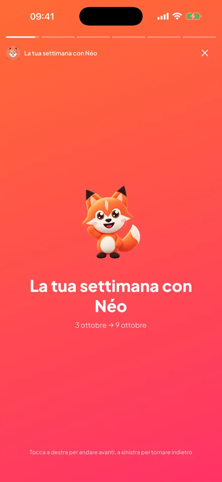 Schermata: La tua settimana in storie